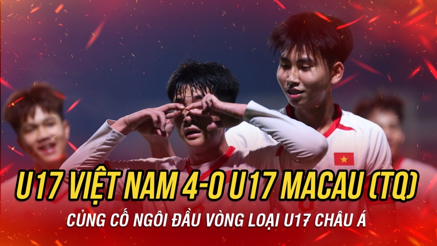 Kết quả vòng loại U17 châu Á 2026: U17 Việt Nam thắng dễ U17 Macau (Trung Quốc)
